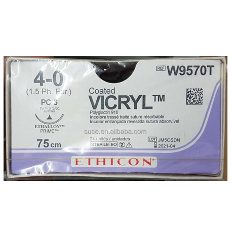 Ethicon VICRYL Suture (polyglactin 910) 19mm, 24pcs/box #W9570T
